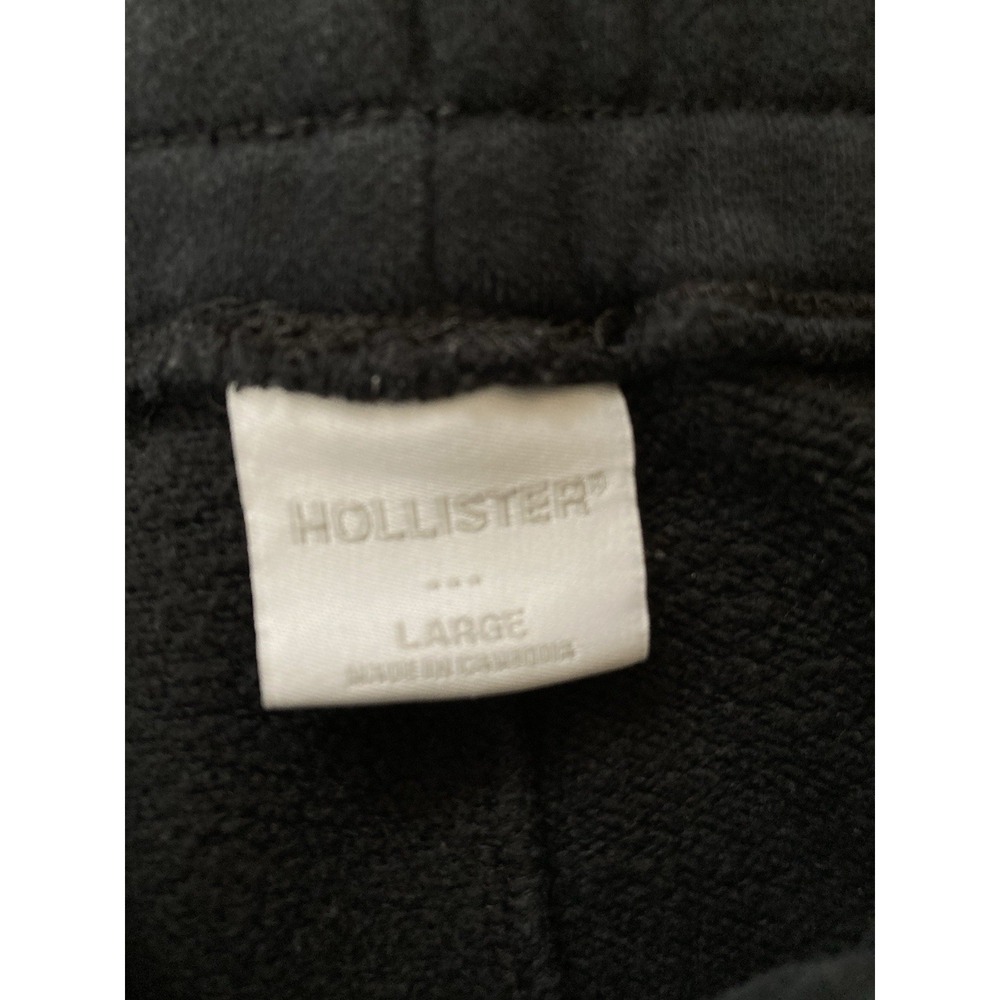 Hollister Sweat Shorts Womens L Black Drawstring Waist Y2K Lounge Athleisure Gym - Picture 4 of 9